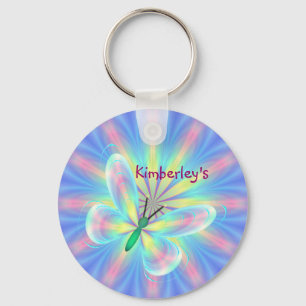 Pastel butterfly key ring