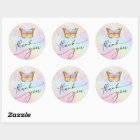 pastel butterfly thank you classic round sticker