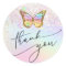 pastel butterfly thank you classic round sticker