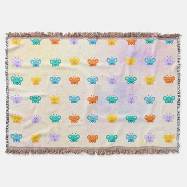 Pastel Butterfly  Throw Blanket (Front)