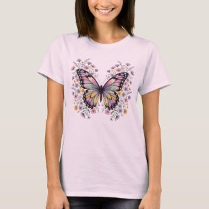 Pastel Butterfly Wildflower Cottagecore Aesthetic T-Shirt