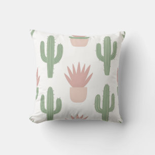 Pastel Cactus Succulent Pattern Cushion
