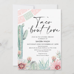Pastel Cactus Taco 'bout Love Bridal Shower Invitation