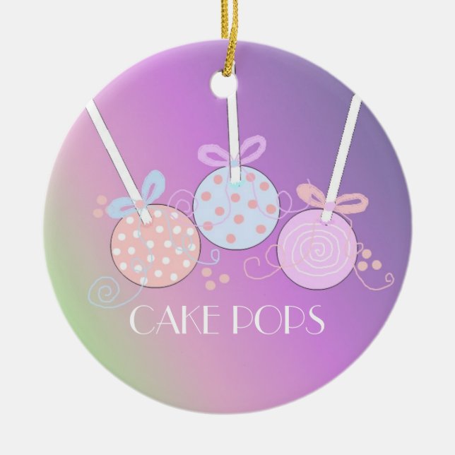 Pastel Cake Pops Ceramic Tree Decoration (Front)
