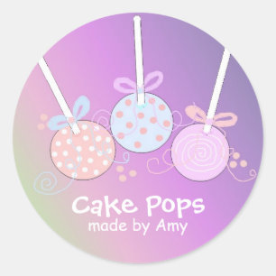 Pastel Cake Pops Classic Round Sticker