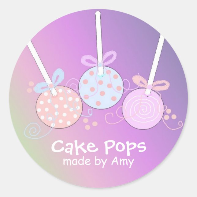 Pastel Cake Pops Classic Round Sticker (Front)