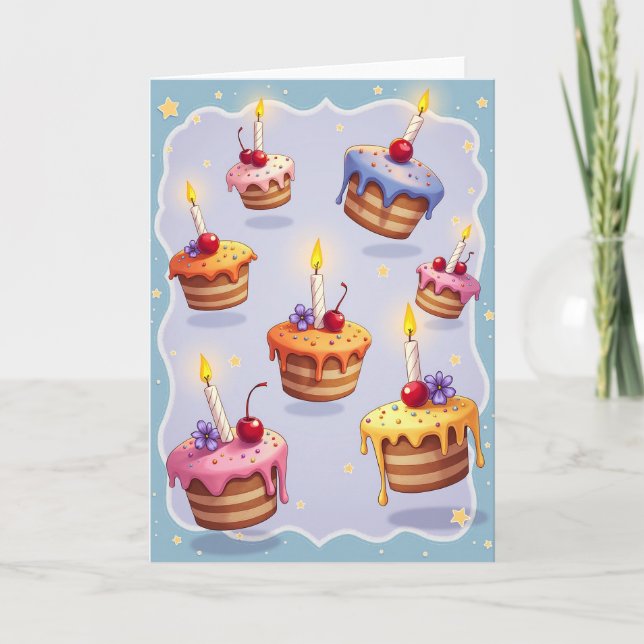 Pastel Cakes Birthday Card (Front)