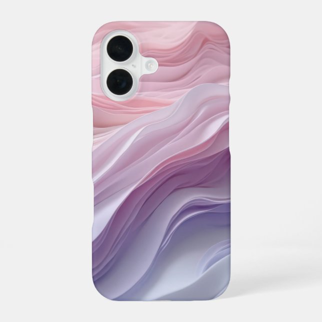 Pastel Calming Wave Pattern iPhone 16 Case (Back)