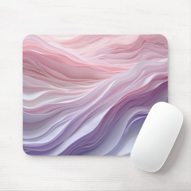 Pastel Calming Wave Pattern Mouse Mat (With Mouse)