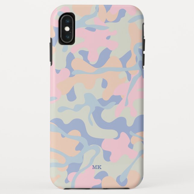 Pastel Camo Pattern Monogrammed Case-Mate iPhone Case (Back)