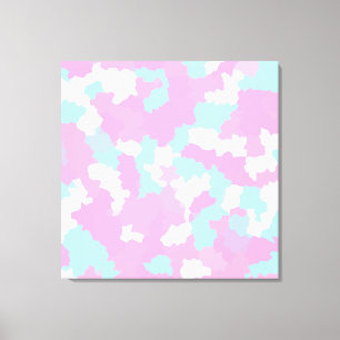 Pastel Camouflage Abstract Art Pattern  Canvas Print