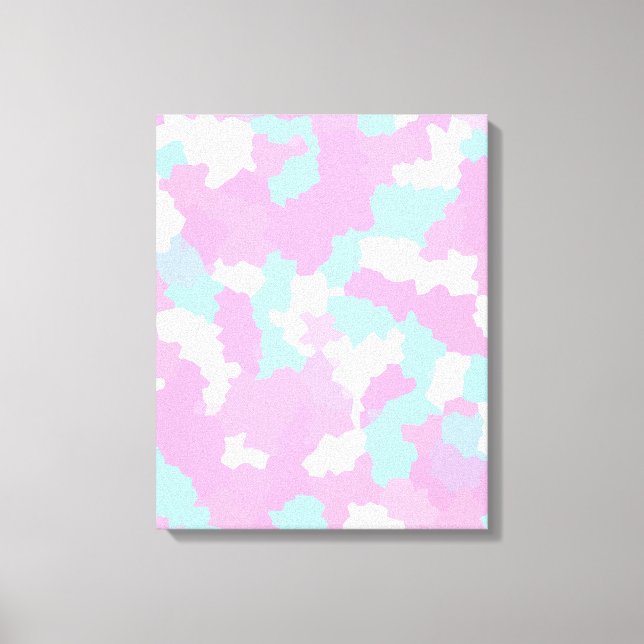 Pastel Camouflage Abstract Art Pattern  Canvas Print (Front)