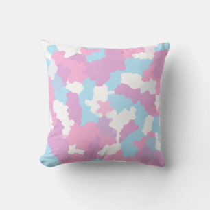 Pastel Camouflage Abstract Art Pattern  Cushion