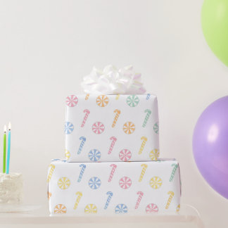 Pastel Candy Cane & Peppermint Gift Wrap