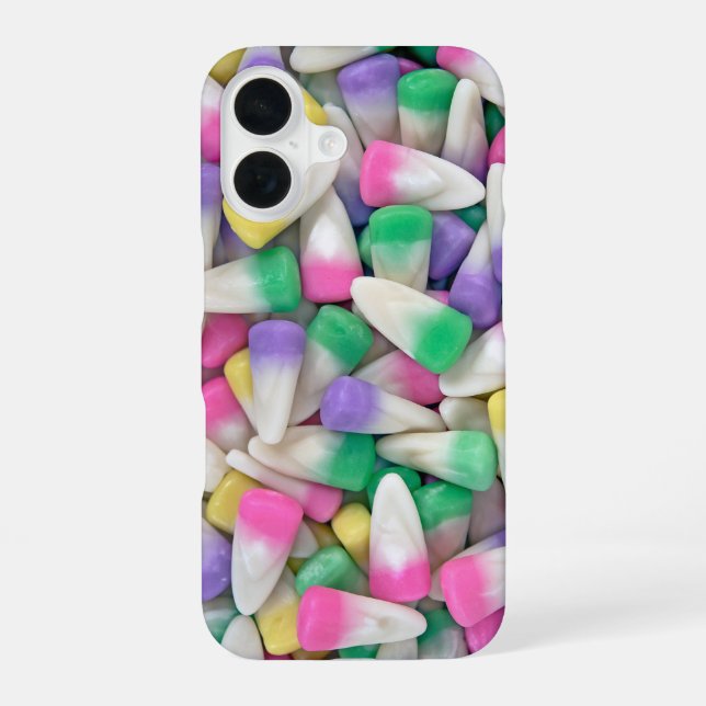 Pastel Candy Corn iPhone 16 Case (Back)