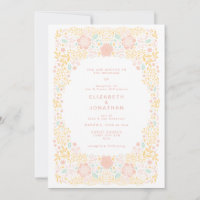 Pastel Candy Floral Wedding Invitation