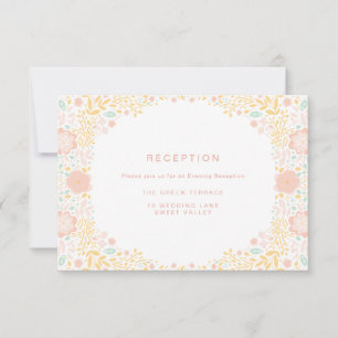Pastel Candy Floral Wedding Reception Card