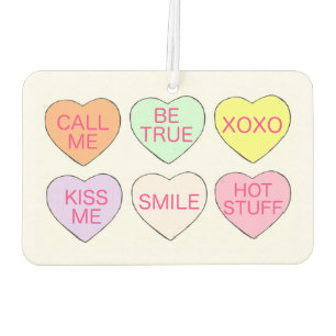 Pastel Candy Heart Valentine's Day Hearts Candies Car Air Freshener