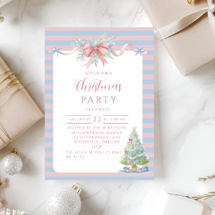 Pastel Candy Stripe Christmas Invitation