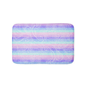 Pastel Candy Swirls   Striped Soft Fantasy Pattern Bath Mat