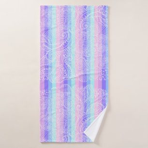 Pastel Candy Swirls Striped Soft Fantasy Pattern Bath Towel