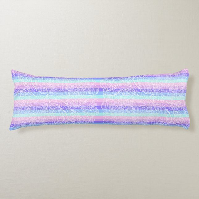 Pastel Candy Swirls | Striped Soft Fantasy Pattern Body Cushion (Front)