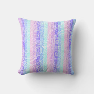 Pastel Candy Swirls   Striped Soft Fantasy Pattern Cushion