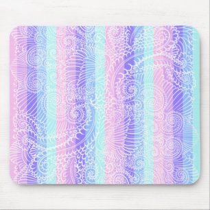 Pastel Candy Swirls Striped Soft Fantasy Pattern Mouse Mat