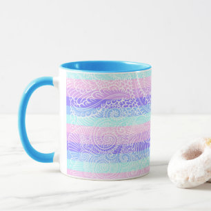 Pastel Candy Swirls   Striped Soft Fantasy Pattern Mug