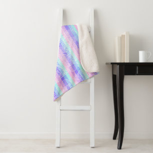 Pastel Candy Swirls Striped Soft Fantasy Pattern Sherpa Blanket