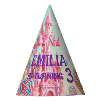 Pastel Candyland 3rd Birthday Custom Party Hat