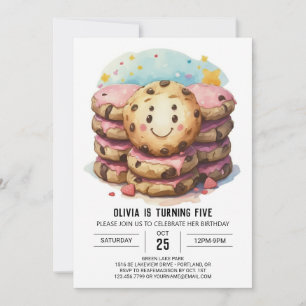 Pastel Candyland Girly Cookies Birthday Invitation