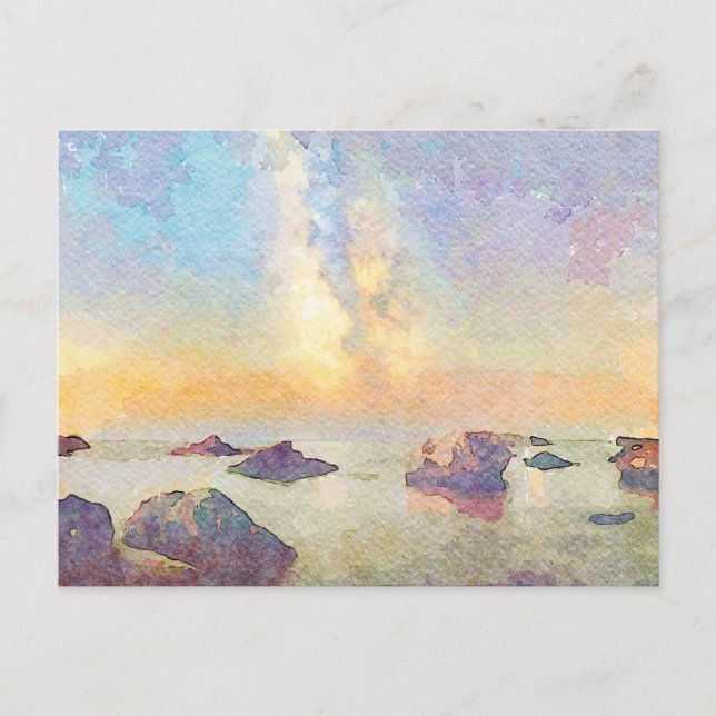 *~ Pastel Cannelle Beach Italia Italy Sunset AP12  Postcard (Front)