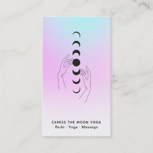 *~* Pastel Caress The Moon Phases Celestial Hands Business Card