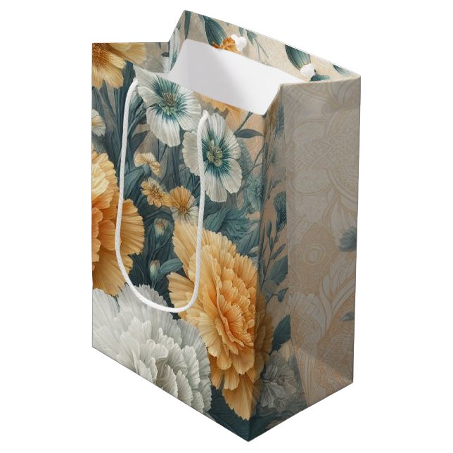 Pastel Carnations Medium Gift Bag (Front Angled)