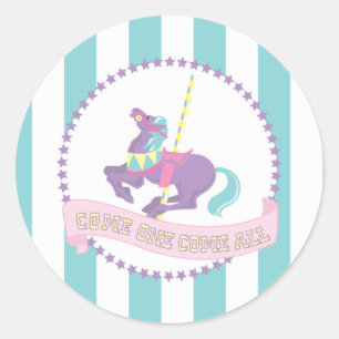 Pastel Carnival Stickers with Carousel Horse