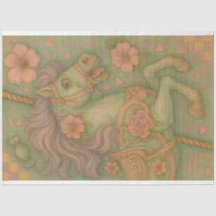 Pastel Carousel Decoupage Paper – Carousel Horse