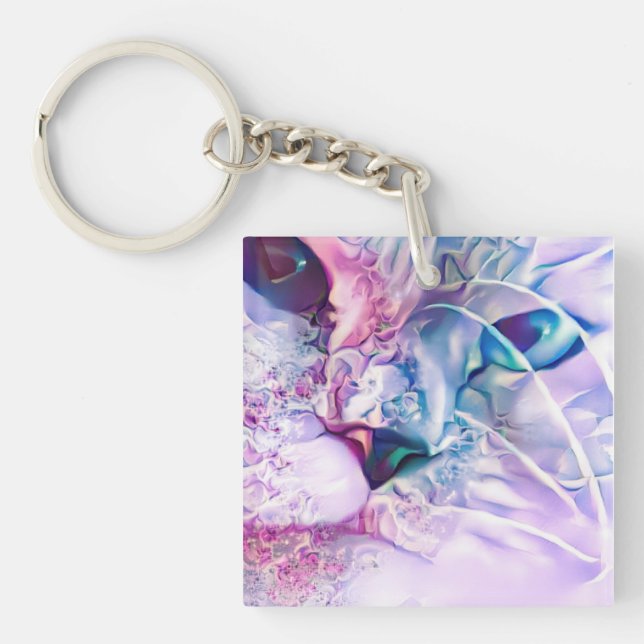 Pastel Cat Dreamscape  Key Ring (Front)