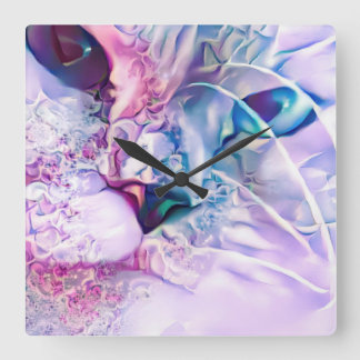 Pastel Cat Dreamscape  Square Wall Clock