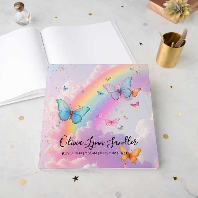 Pastel Celebration Keepsake for Weddings & Baby Sh Guest Book (Front Open)