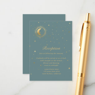 Pastel Celestial Gold Reception Enclosure Card
