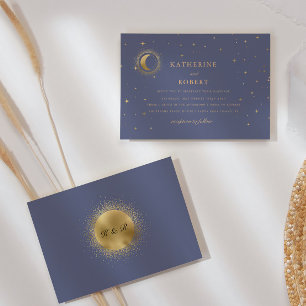 Pastel Celestial Gold Stars Wedding Invitation