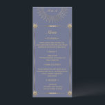 Pastel Celestial Gold Wedding Dinner Menu Card<br><div class="desc">Our "Pastel Celestial Wedding" collection features a beautiful gold crescent moon with gold stars on various pastel backgrounds paired with elegant fonts. Easy for you to customise and you can choose among many items from this collection in our store.</div>
