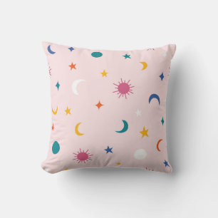 Pastel Celestial Motif Pattern Cushion