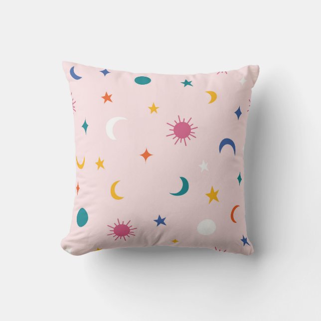 Pastel Celestial Motif Pattern Cushion (Front)