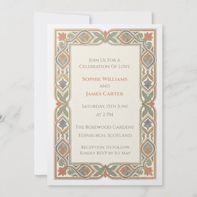 Pastel Celtic Knot Wedding Invitation (Front)