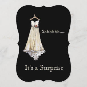 Pastel Chalk Wedding Dress Bridal Shower Surprise Invitation