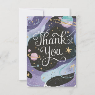 Pastel Charming Stars Celestial Thank You Card