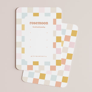Pastel Checkered Earring Display Card