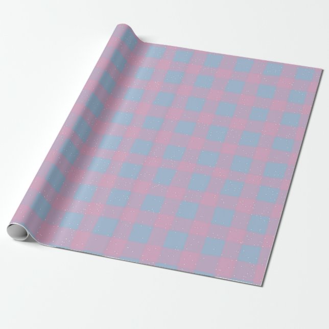 Pastel Checkered Gingham Wrapping Paper (Unrolled)